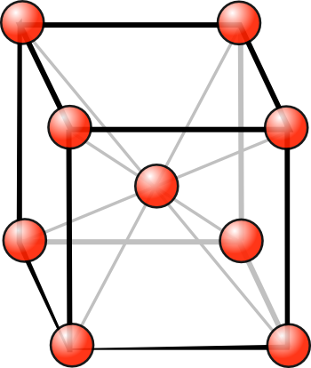 The body-centered cubic BCC crystal structure