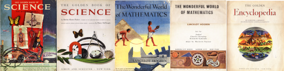 Children's science and math books of the mid-20th century.