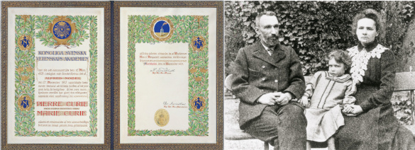Nobel Prize diploma for Pierre and Marie Curie, 1903
