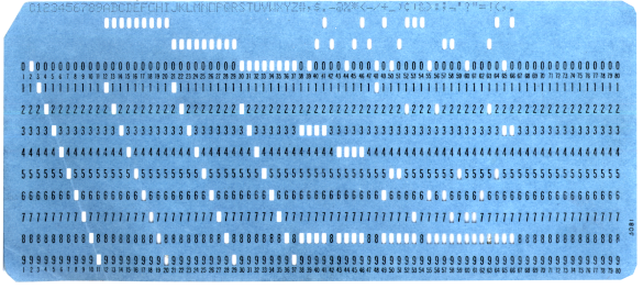 An 80 column punch card