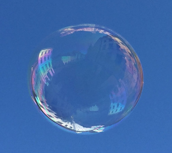 A large soap bubble