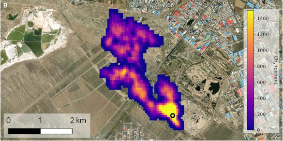 Methane plume from a landfill in Iran